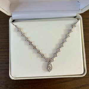 NEW Sterling Silver Crystal Necklace